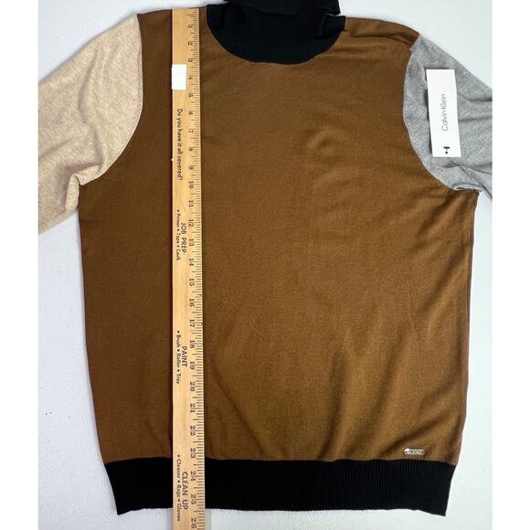 Calvin Klein Turtleneck Sweater Women's XL Colorblock - Picture 9 of 15